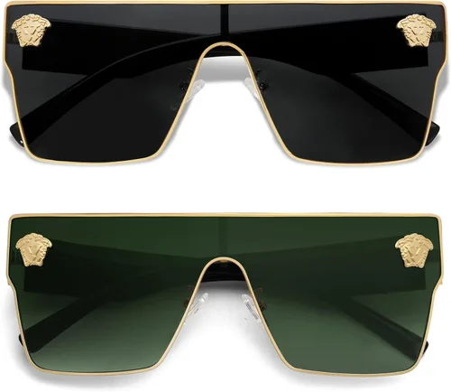 Vista 7 de Allarallvr Gafas de sol cuadradas de gran tamaño para mujeres hombres vintage de moda clásica gafas de sol de sol para mujer AR82087