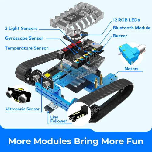 Vista 12 de Set de robot educativo transformable mBot Ranger STEM de Makeblock, de bricolaje, kit de robot 3 en 1, Arduino, aprendizaje de código Scratch 2.0