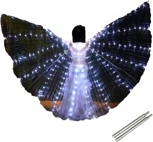 Vista 9 de Alas LED Isis Glow Light Up Disfraces LED Performance Carnaval Capa para EDC Azul