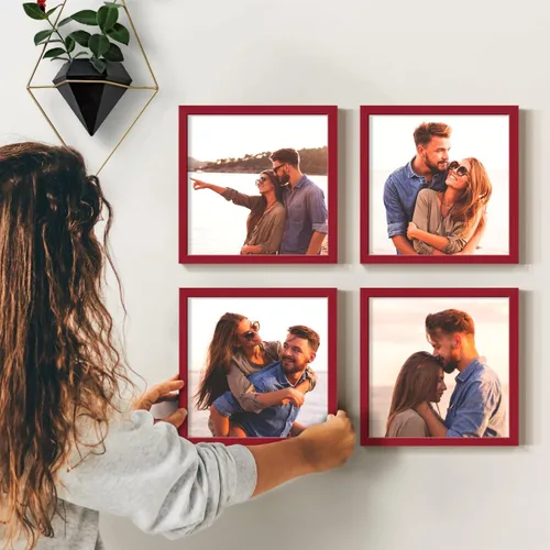 Vista 15 de Renditions Gallery Impresiones fotográficas personalizadas de 8 x 8 con marcos de fotos de madera real. Crea collage de fotos personalizado con Azul