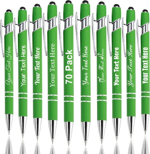 Vista 103 de Hasta 300 bolígrafos personalizados a granel con nombre personalizado con grabado gratis, puntas de lápiz capacitivo grabado, bolígrafo