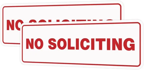 Vista 10 de Estándar No Soliciting Door/Wall Sign - Negro - Pequeño