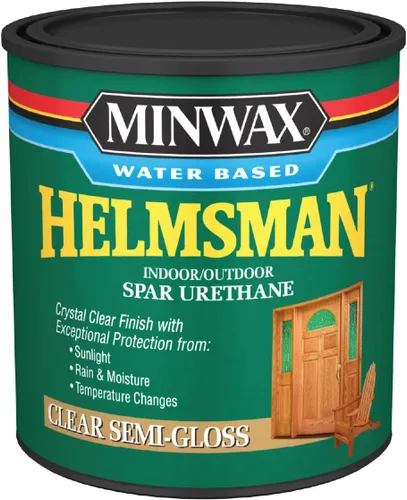 Vista 17 de Minwax - Capa de uretano Helmsman para exteriores y interiores a base de agua, cuarto de galón, brillante
