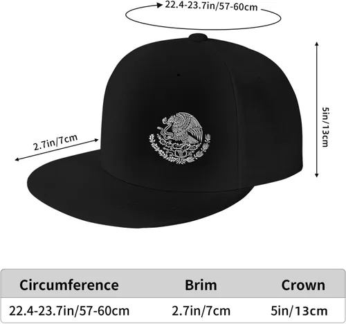 Vista 6 de wikjxiz Gorra de béisbol ajustable de ala plana negra con bandera de México, gorra de béisbol ajustable