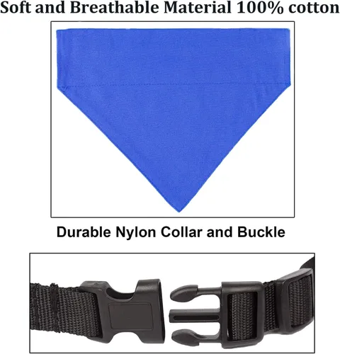 Vista 4 de Sublimación en blanco DIY perro bandana collar con hebilla ajustable, fuerte anillo en D para fácil correa de perro bandana, collar ajustable