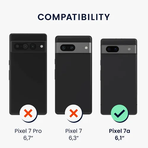 Vista 2 de kwmobile Funda compatible con Google Pixel 7a - Funda protectora delgada de silicona TPU para teléfono - Arctic Night
