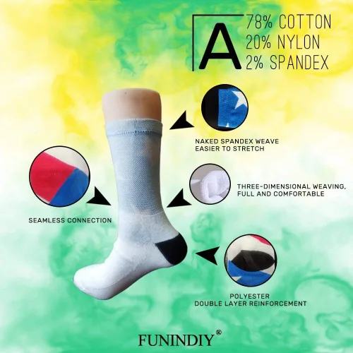 Vista 4 de Crazy Socks for Women Football Compression Socks Crew Socks Funny Socks Long Socks for Running Athletic Travel Work
