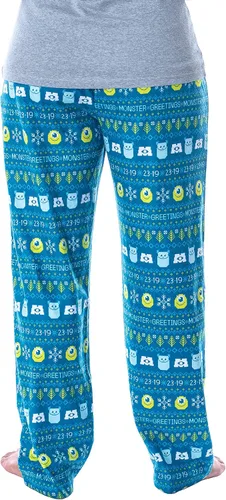 Vista 4 de Disney Womens Monsters Inc Sulley and Mike Ugly Sweater Pajama Pants