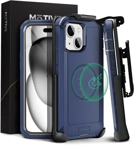 Vista 9 de MOTIVE Funda diseñada para iPhone 15 con clip para cinturón, funda magnética compatible con Magsafe, resistente y protección de grado militar