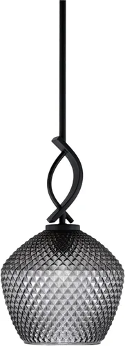 Vista 117 de Toltec Lighting Cavella Stem Colgado Mini colgante, acabado grafito, vidrio de muselina blanca de 4 pulgadas