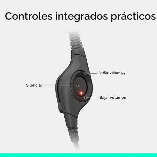 Vista 4 de Logitech H390 Auriculares con cable con micrófono, auriculares USB-A con micrófono para PC, micrófono con cancelación de ruido para reuniones
