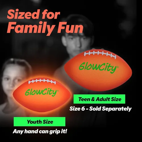 Vista 3 de GlowCity Balón de fútbol que brilla en la oscuridad, tamaño 3/6, regalos de pelota iluminada para niños, jóvenes y adolescentes, fútbol brillante