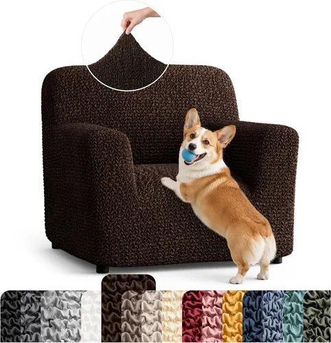 Vista 65 de PAULATO BY GA.I.CO. Funda para Silla - Funda para Sillón - Funda para Sillón - Funda de Tela Suave - Protector de Muebles Elegante de Ajuste Ceniza