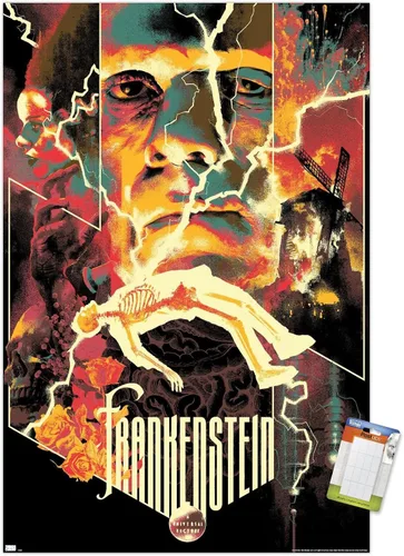 Vista 10 de Trends International Frankenstein - Póster de collage de pared, 22.375 x 34 pulgadas, versión premium sin marco