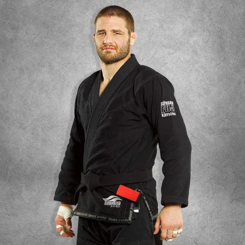 Vista 6 de FUJI Suparaito BJJ GI y uniforme de artes marciales - Jiu Jitsu Gi brasileño con chaqueta de tejido de perlas Negro