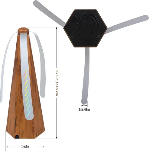 Vista 2 de Ventilador de mesa portátil de grano de madera, 3 unidades, para exteriores