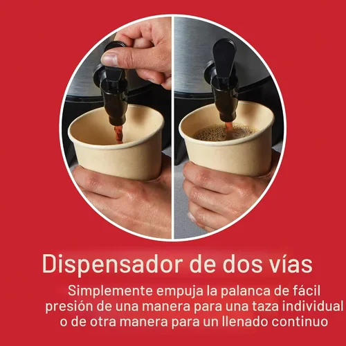 Vista 5 de Hamilton Beach Urna de café de 45 tazas y dispensador de bebidas calientes, color plateado Fast Brewing 1 Minute Per Cup Makes 15-45 Cups