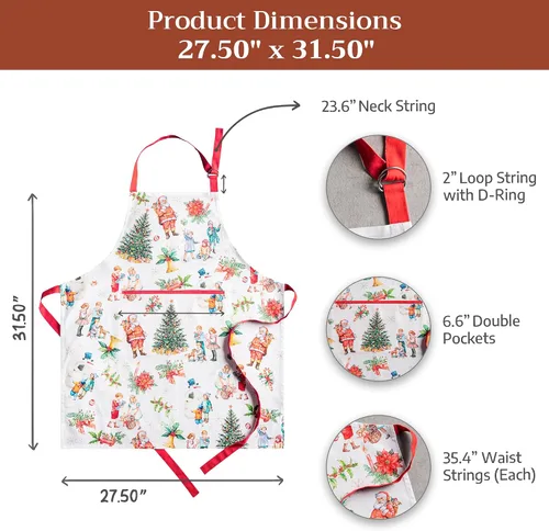 Vista 196 de Maison d' Hermine Delantales para mujer con bolsillo, 100% algodón (27.50 x 31.50 pulgadas)