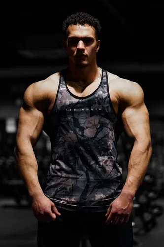 Vista 8 de Jed North Culturismo Tank Top Gym Stringer Y-Back Muscle Racerback