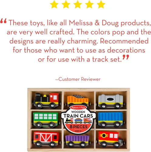 Vista 9 de Melissa & Doug – Tren de madera, vagones de tren