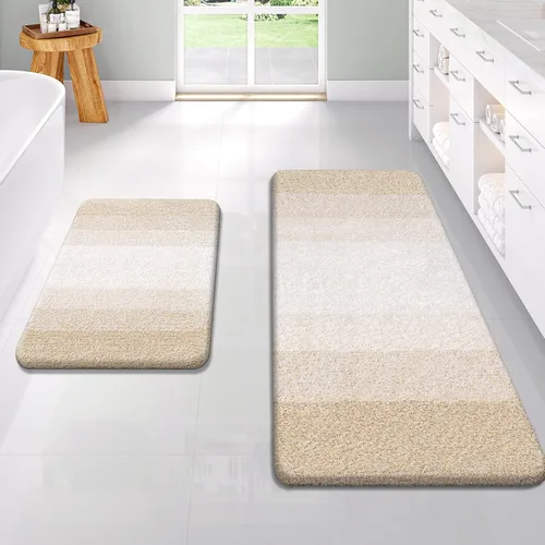 Vista 69 de OLANLY - Juego de tapetes para baño de 2 piezas, de microfibra, suaves y absorbentes, antideslizantes, lavables a máquina y para secadora, felpudos