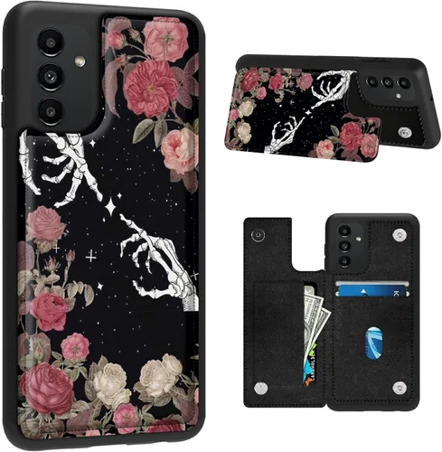 Vista 29 de BVDIKMI Funda para Samsung Galaxy A13 5G con ranura para tarjetero, funda de piel sintética, doble cierre magnético y cubierta duradera a prueba