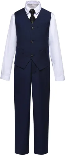 Vista 2 de Visaccy - Traje de vestir para niños, corte ajustado, traje para pajecito de boda