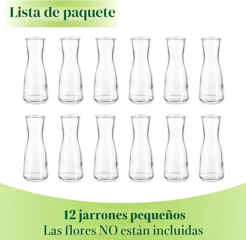 Vista 7 de Hewory Jarrones de Cristal para Brotes para Centros de Mesa - Juego de 12 Jarrones de Flores Pequeños Transparentes, Modernos Minimalistas Lindos