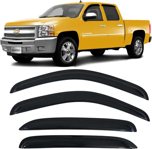 Vista 18 de Viseras laterales para ventana lateral, protectores de lluvia, deflectores de ventilación para Ford F150 Crew Cab 2015-2025, F250 F350 SuperDuty