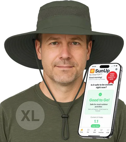 Vista 11 de GearTOP Safari Hat for Men Sun Hats for Women UV Protection UPF 50+ Fishing, Gardening, Hiking Hat (22-23 1/2")