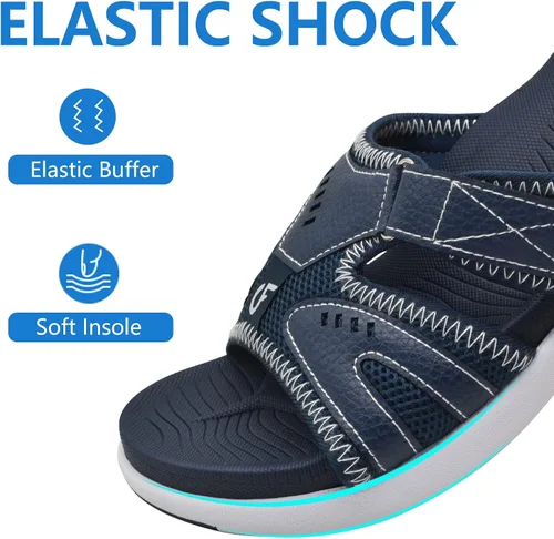 Vista 5 de COFACE Sandalias de recuperación deportiva para hombre, fascitis plantar, suaves, ligeras, ortopédicas