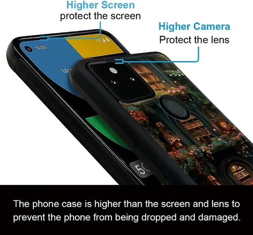 Vista 329 de Compatible con Google Pixel 4A 5G Mobile Case Creative Acrylic Panel trasero Silicona Protección Grip especialmente diseñado para Google Pixel 4A 5G