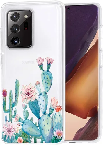 Vista 5 de Funda para Galaxy Note 20 Ultra, Note 20 Ultra para niñas y mujeres, a prueba de golpes, transparente, suave, flexible, TPU delgada, funda