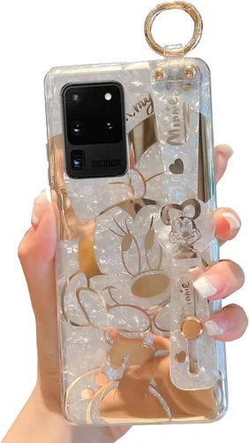 Vista 15 de Funda para Galaxy S20 con Banda de Muñeca y Soporte Ultra Delgada IMD Patrón de Animales Resistente a Golpes Funda con Soporte de Protección
