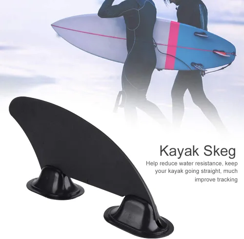 Vista 2 de Haofy Aleta de seguimiento de kayak Skeg Puntos de montaje de aletas integrales cuenca negra, aleta de seguimiento de kayak Skeg, aleta de reemplazo