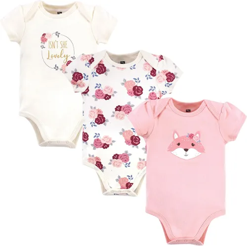 Vista 131 de Hudson Baby baby-girls Cotton Bodysuits 3-pack