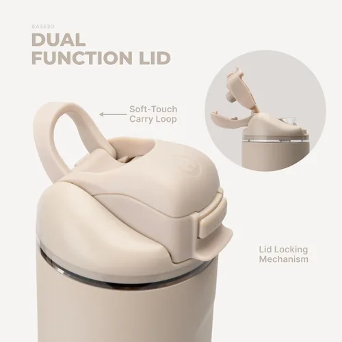Vista 4 de HydroJug Ease2o - Botella de agua aislada de 24 onzas, tapa con popote y Duna