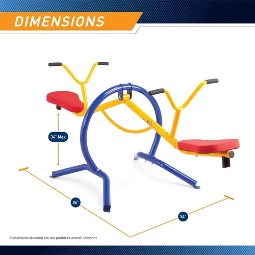 Vista 3 de Gym Dandy Teeter-Totter Home Seesaw Playground Set TT-210, multicolor, 37.00 x 31.00 x 85.50 pulgadas