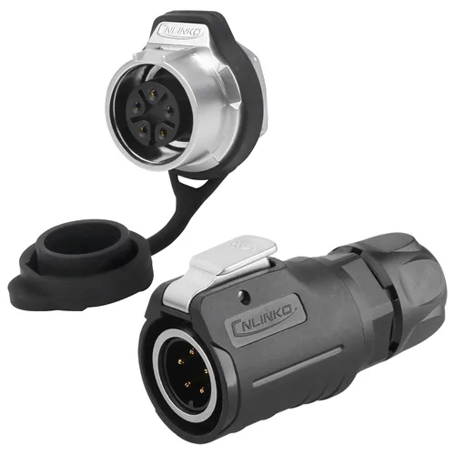 Vista 18 de CNLINKO Conector de cable eléctrico para exteriores M16 de 2 pines, resistente a la vibración IP67/IP65, para panel de enchufe industrial