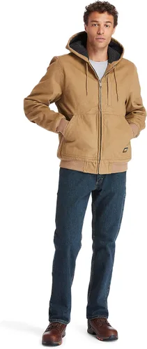 Vista 10 de Timberland PRO Chaqueta con capucha de lona con forro Gritman para hombre Marrón
