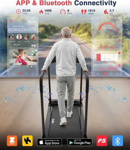 Vista 10 de Redliro Backwards Treadmill for Seniors with Long Handrails - 0.3 MPH Start