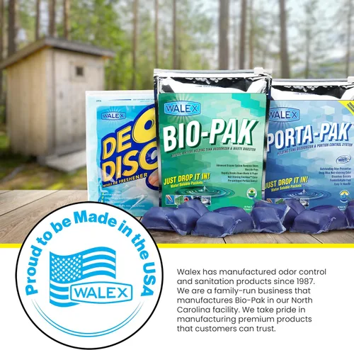 Vista 5 de Walex Bio-Pak Black Holding Tank Desodorizador y digestor de residuos Drop-Ins - Fórmula avanzada de enzimas para la descomposición rápida