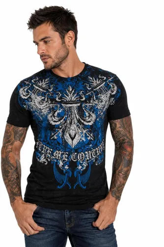 Vista 7 de Xtreme Couture by Affliction Camiseta para hombre, diseño gráfico Negro (Smash)