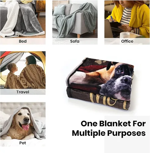 Vista 7 de Tupmnbry Manta tipo bóxer para perros y cachorros, manta de franela súper suave, ligera y esponjosa para mascotas lindas, 50 x 60 pulgadas