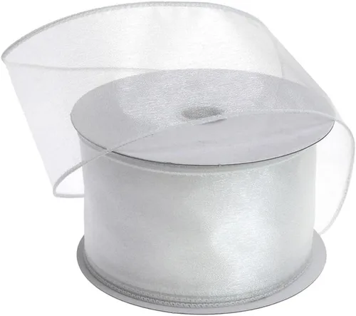 Vista 36 de Homeford Cinta de gasa transparente con borde con alambre, 25 yardas (1-1/2 pulgadas, belleza)