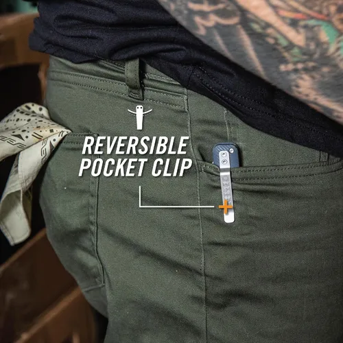 Vista 4 de Gerber Gear Pledge Cuchillo de bolsillo con clip para el bolsillo - Cuchillo plegable con hoja de 3.7" de panel completo de borde liso - Equipo