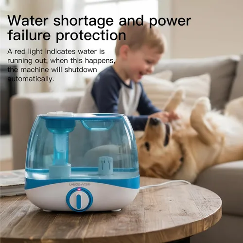 Vista 2 de MegaWise Humidificadores para dormitorio y hogar, humidificador de niebla fría de 5.0L para plantas caseras y viveros de bebés, humidificador