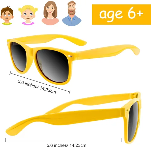 Vista 2 de ELECLAND Gafas de sol para niños, regalos de fiesta de color neón a granel para fiesta de verano, fiesta en la piscina, cumpleaños, bolsas