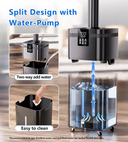 Vista 3 de Humidificador comercial de 30 l/7.93 galones para habitación grande, 4200 pies cuadrados, humidificadores de 101.4 fl oz/h para toda la casa