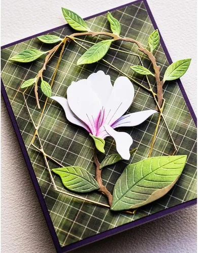 Vista 5 de Troqueles de flores y hojas para hacer tarjetas, hojas florales creativas, troqueles de corte de metal para álbumes de recortes, manualidades
